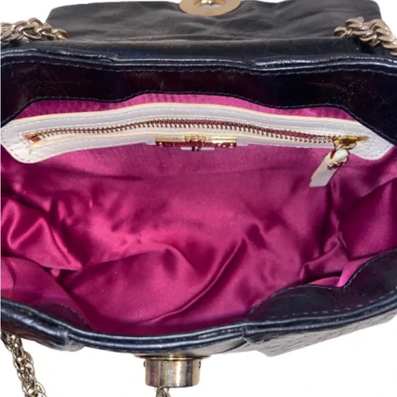 Henri Bendel Crocodile-Embossed Chain Bag great Condition(light scratches -lock) - Picture 5 of 6